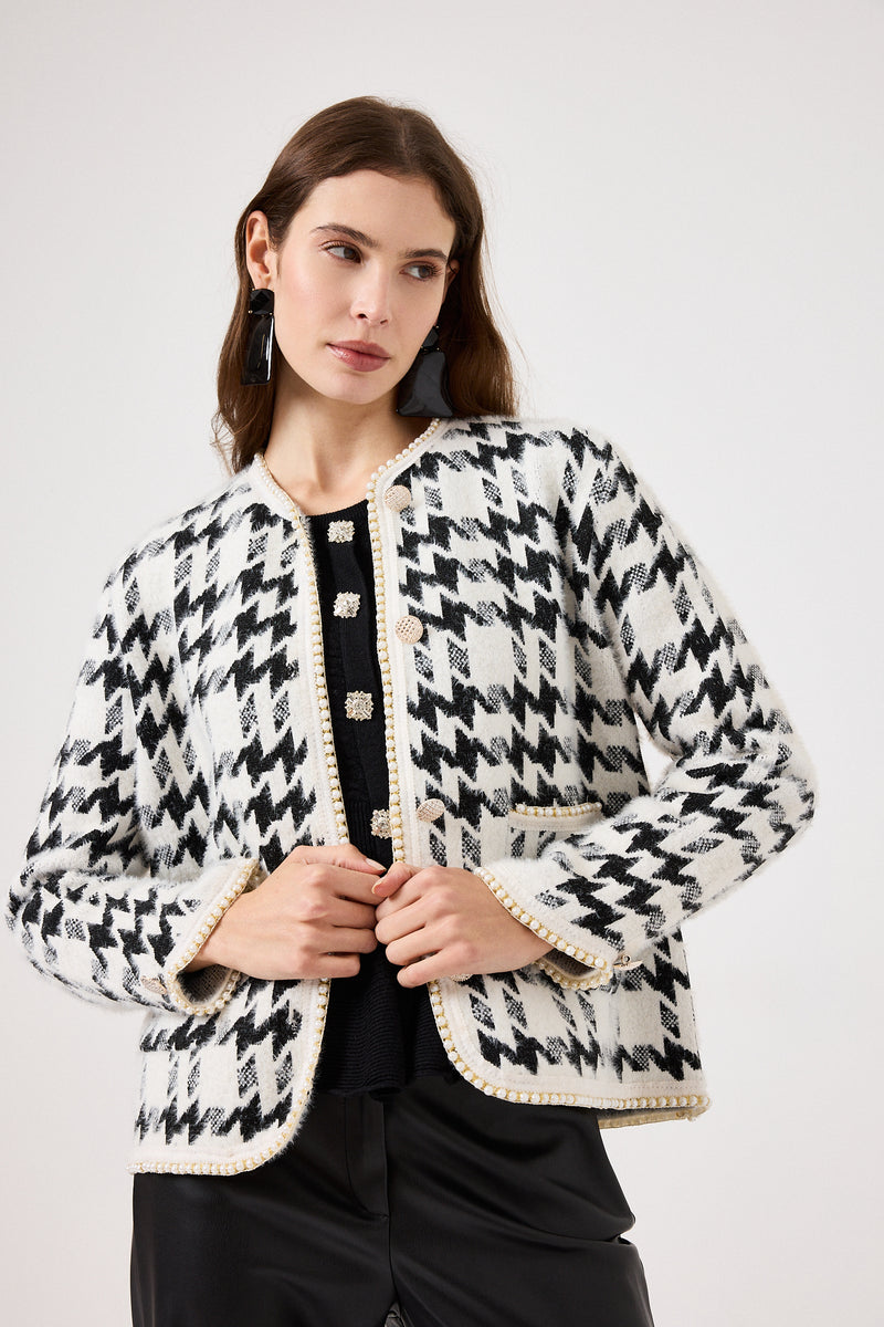 Giacca in ciniglia pied de poule FEDERICA BI ( due colori )