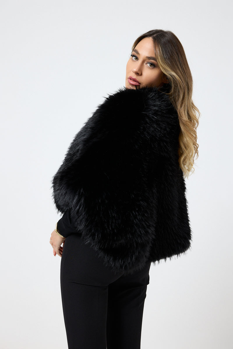 Ecopelliccia nera FEDERICA BI