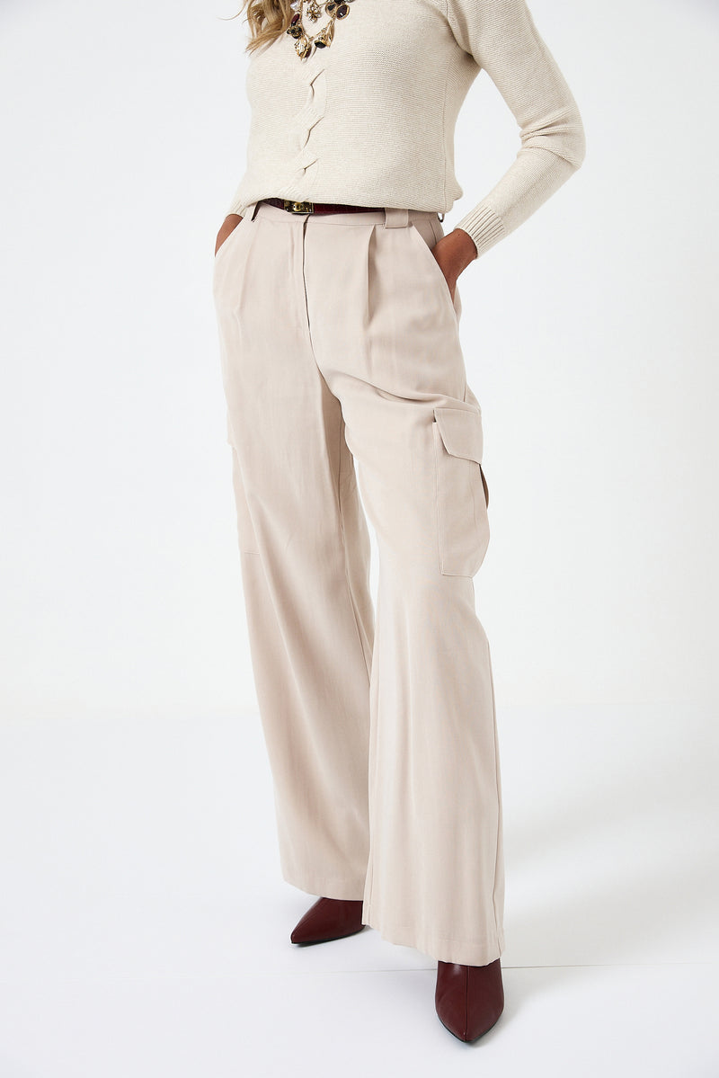 Pantalone cargo beige FEDERICA BI