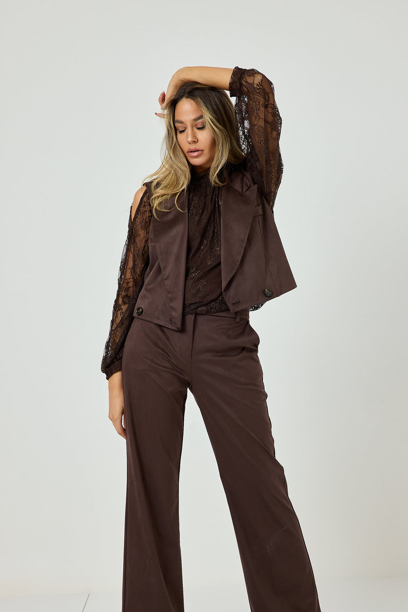 Pantalone moro in ecosuede FEDERICA BI