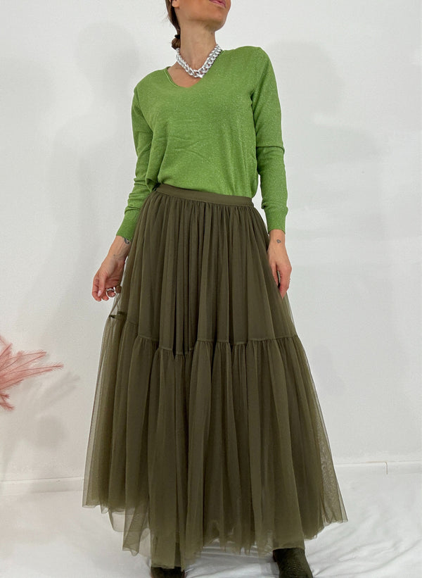 Gonna in tulle verde FEDERICA BI