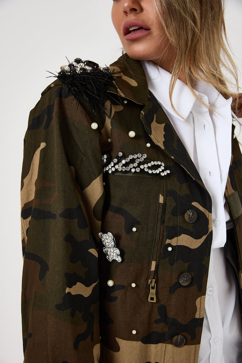 Giacca in cotone military TEDDY  FEDERICA BI