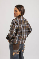 Camicia tartan moro cristallini e spilla FEDERICA BI