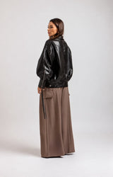 Giacca nera ecopelle FEDERICA BI