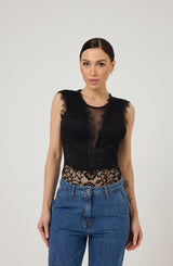 Body nero in pizzo nero FEDERICA BI
