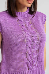 Gilet in maglia treccia FEDERICA BI (piu’ colori)