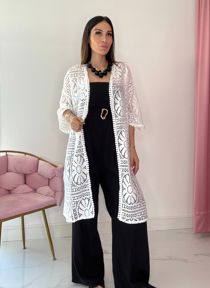 Kimono in pizzo bianco FEDERICA BI