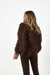 Cardigan marrone arricciato FEDERICA BI