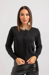 Cardigan nero gioiello FEDERICA BI