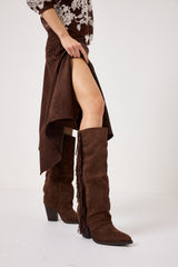 Gonna in ecosuede marrone FEDERICA BI