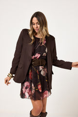 Blazer suede marrone FEDERICA BI