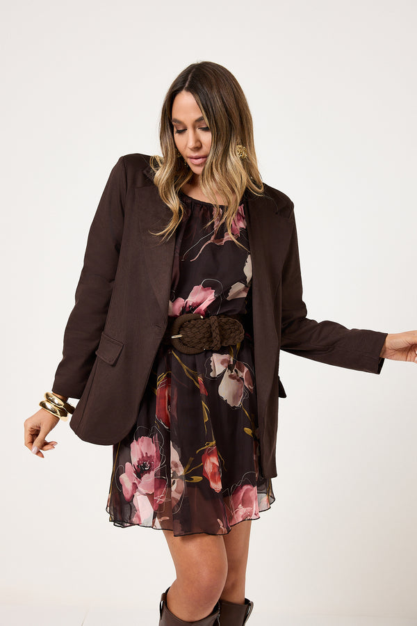 Blazer suede marrone FEDERICA BI