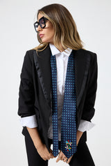 Cravatta in seta blu FEDERICA BI