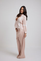 Pantalone in raso cipria FEDERICA BI