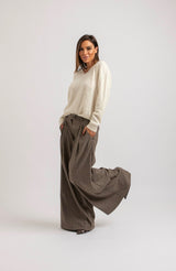 Pantalone tortora palazzo FEDERICA BI