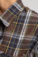 Camicia tartan moro cristallini e spilla FEDERICA BI