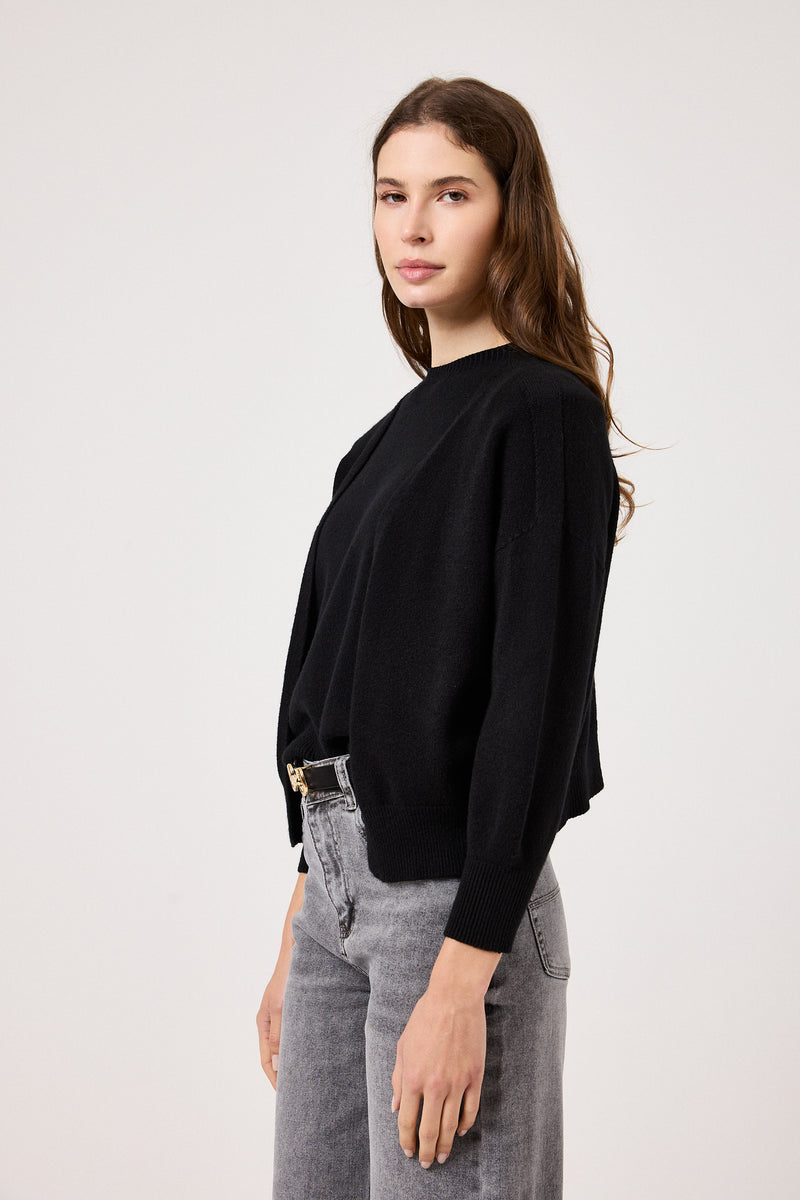 Cardigan nero FEDERICA BI