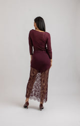 Gonna tricot e pizzo chantilly FEDERICA BI