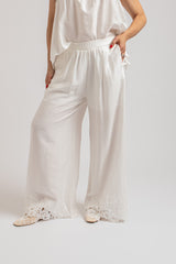 Completo bianco top e pantalone FEDERICA BI