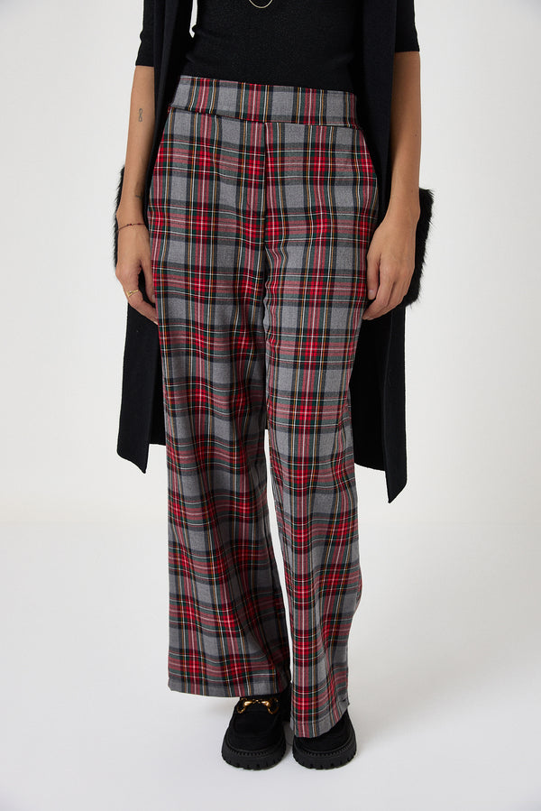 Pantalone tartan grigio FEDERICA BI