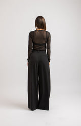 Pantalone nero in cadi FEDERICA BI