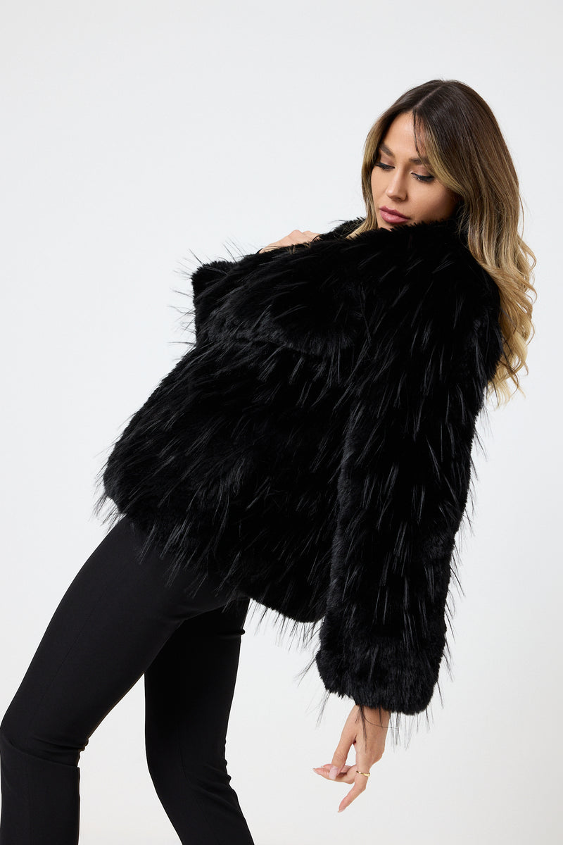 Ecopelliccia nera FEDERICA BI