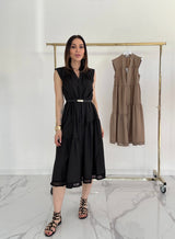 Abito in cotone (beige e e nero) FEDERICA BI