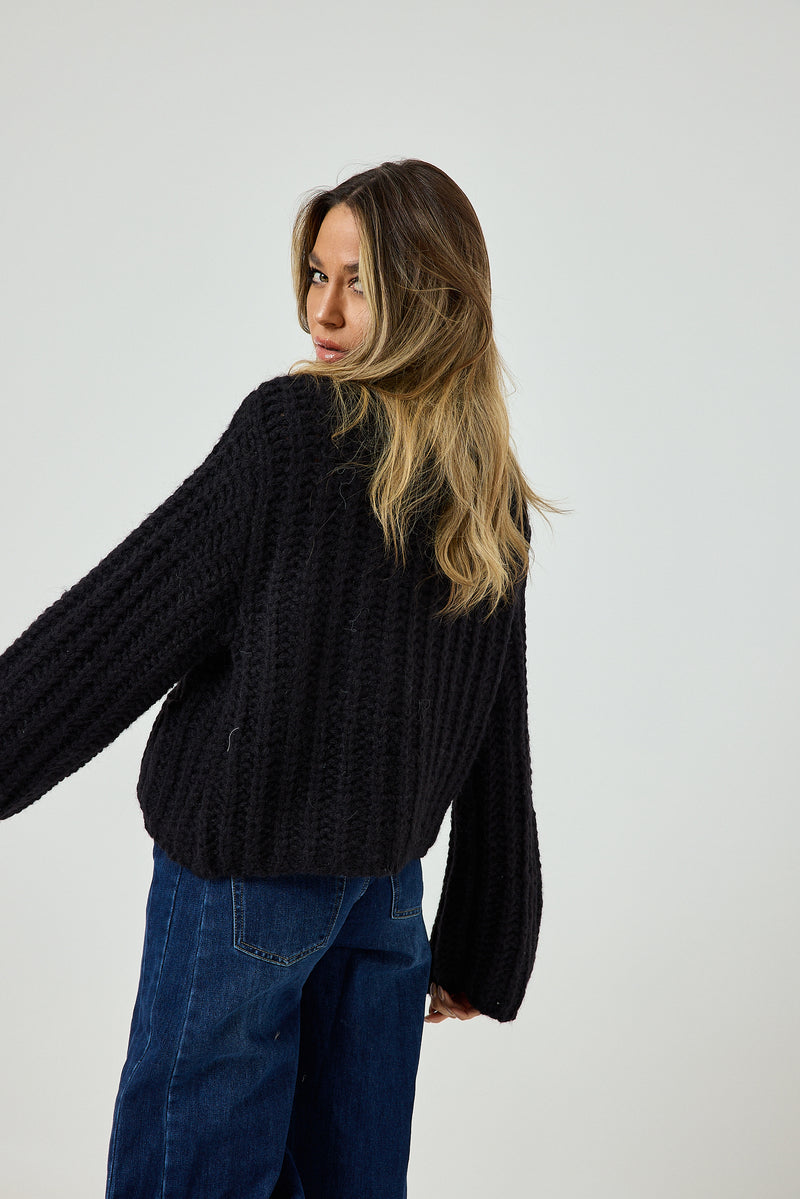 Cardigan bottone oro FEDERICA BI