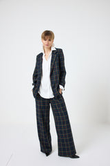 Pantalone tartan blu notte FEDERICA BI
