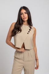 Tailleur beige bottoni FEDERICA BI