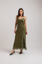 Abito FEDERICA BI slip Dress in viscosa e pizzo