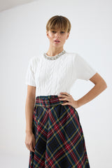 Maglia treccia cristalli FEDERICA BI