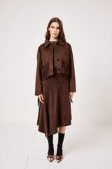 Gonna in ecosuede marrone FEDERICA BI