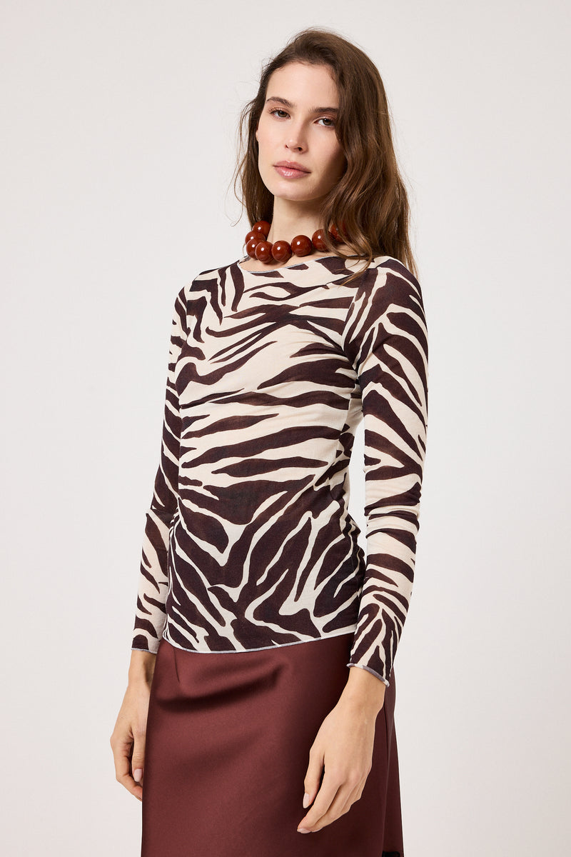 Maglia misto cachemire zebrata FEDERICA BI