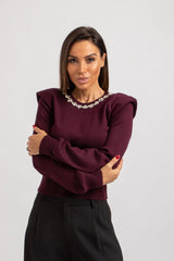 Maglia spallina e collo gioiello FEDERICA BI