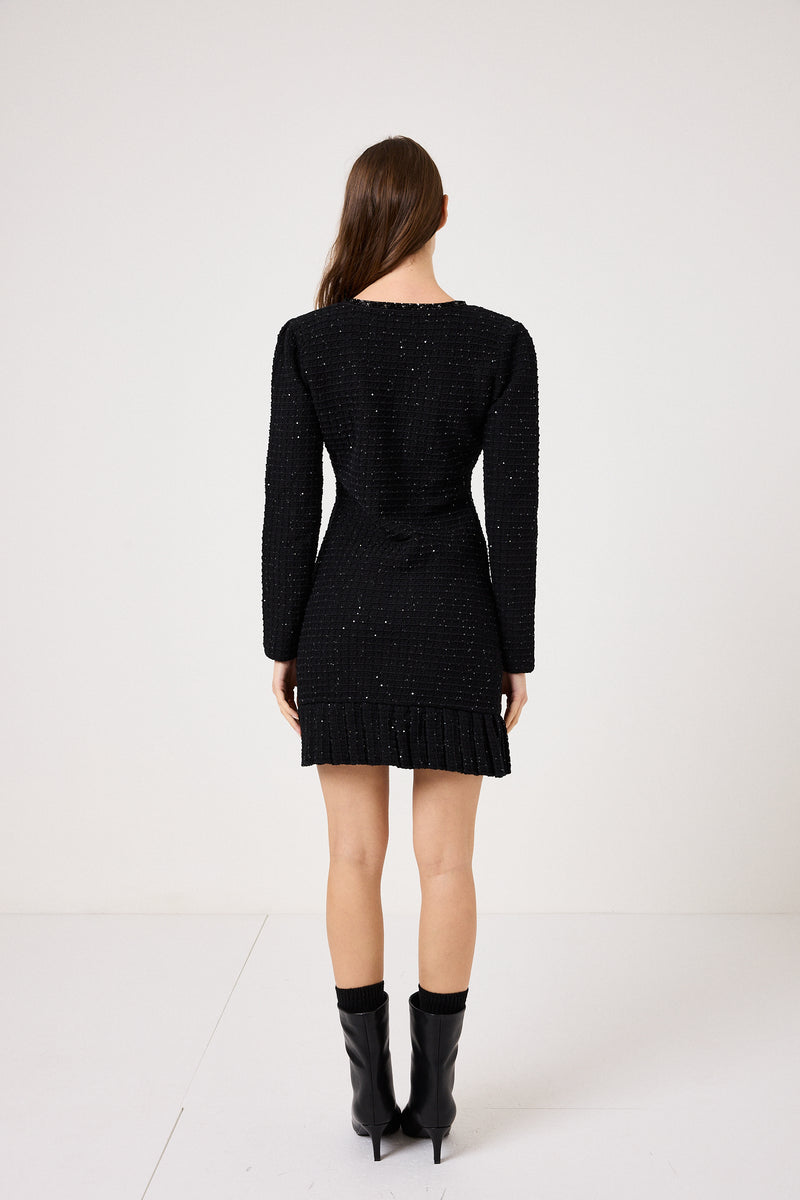 Abito elegante nero bottoni oro FEDERICA BI