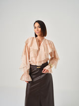 Camicia cipria volant FEDERICA BI