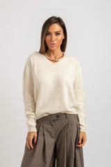 Maglia bianco latte lana e cachemire FEDERICA BI