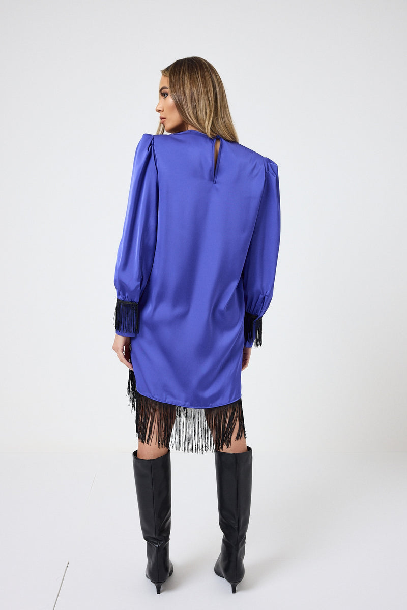 Abito in raso frange FEDERICA BI