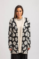 Cardigan animalier avorio FEDERICA BI