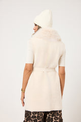 Gilet burro in ciniglia ed ecopelliccia FEDERICA BI