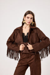 Giacca in ecosuede marrone FEDERICA BI