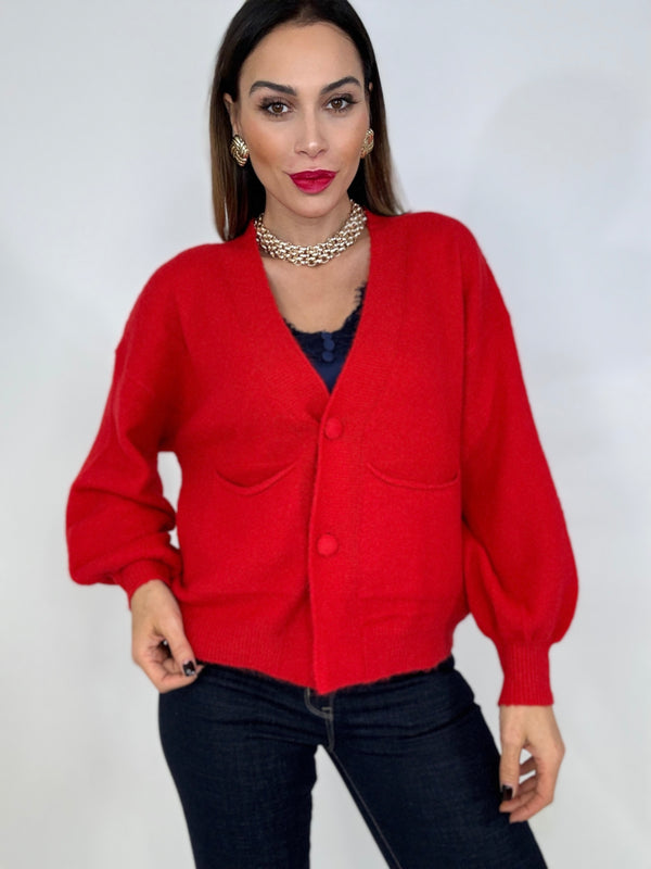 Cardigan rosso FEDERICA BI