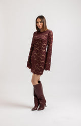 Abito FEDERICA BI in pizzo bordeaux