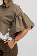 Camicia in cotone e pizzo FEDERICA BI