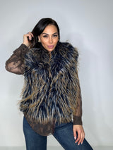 Gilet ECO blu ottanio FEDERICA BI