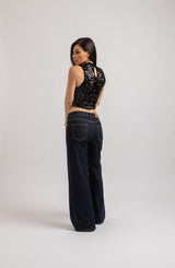 Top nero in paillettes FEDERICA BI