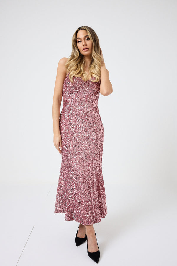 Abito in paillettes rosa FEDERICA BI