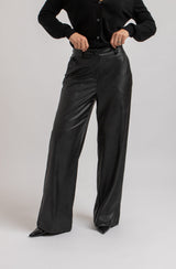 Pantalone nero in ecopelle FEDERICA BI