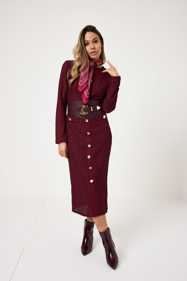 Abito midi bottoni oro FEDERICA BI ( vari colori )